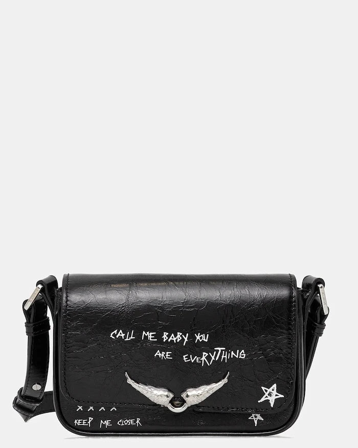 Кожена чанта ZADIG&VOLTAIRE LE ZAZI VINTAGE GRAFFITI