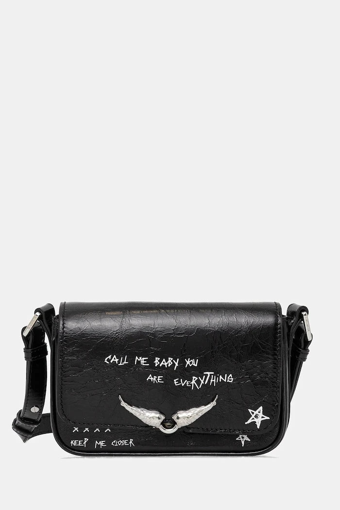 Кожена чанта ZADIG&VOLTAIRE LE ZAZI VINTAGE GRAFFITI