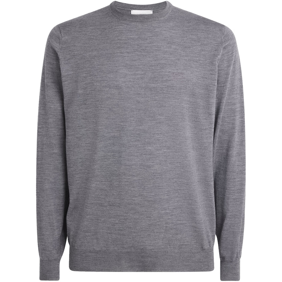 Virgin Wool Crew-Neck Sweater 930-GREY