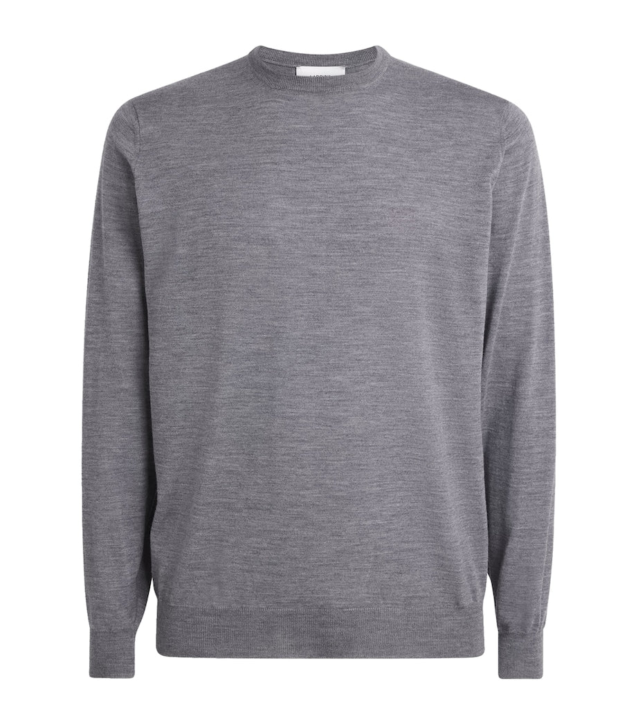 Virgin Wool Crew-Neck Sweater 930-GREY