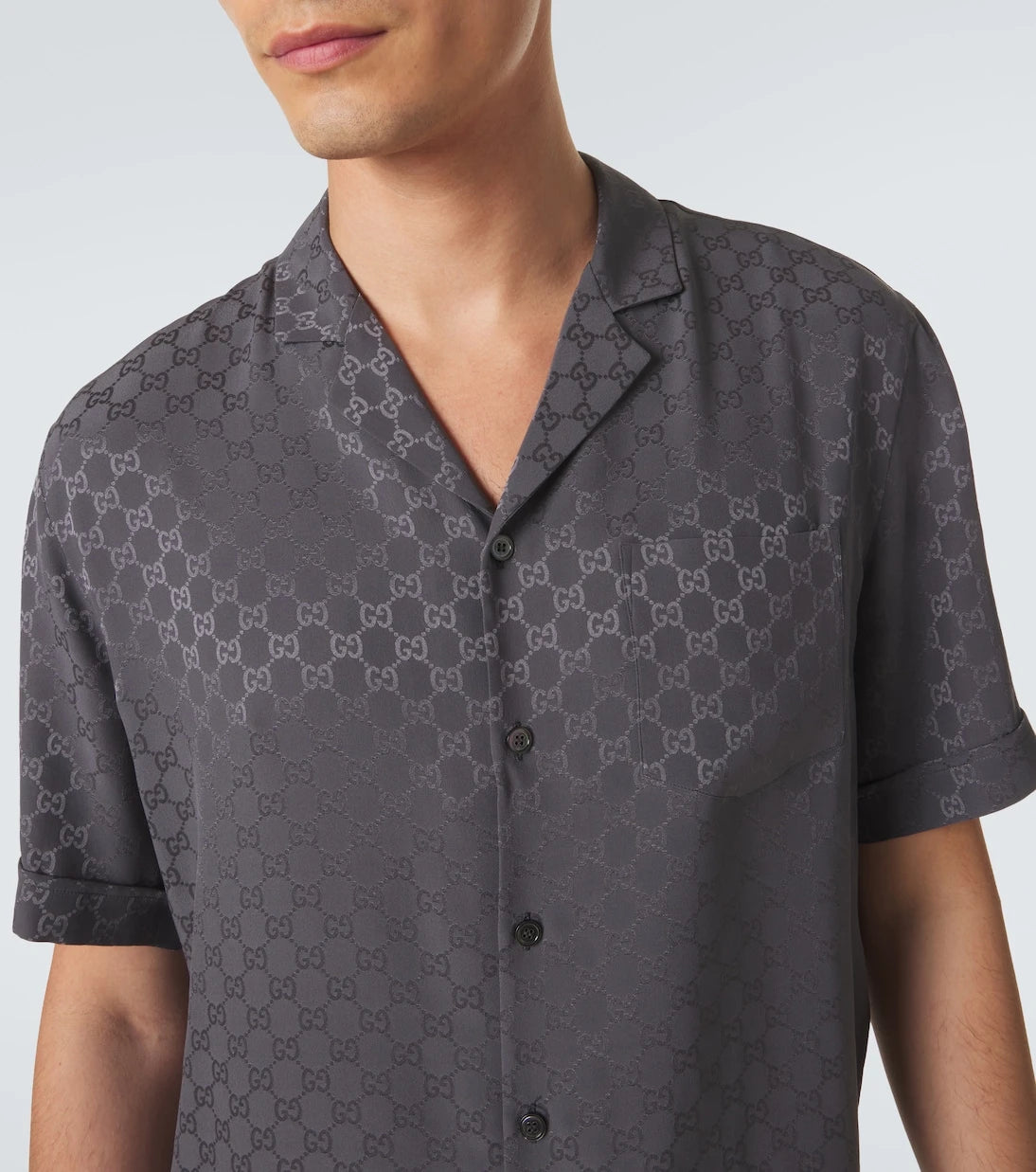 Gucci - GG silk jacquard bowling shirt