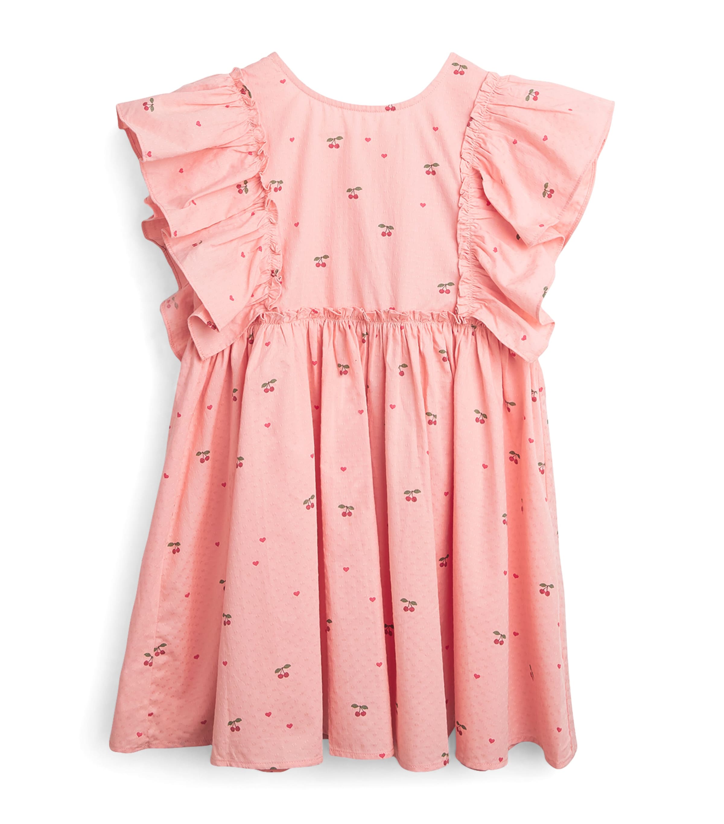 Pink Cherry Print Evia Bow Dress (5-10 Years)
