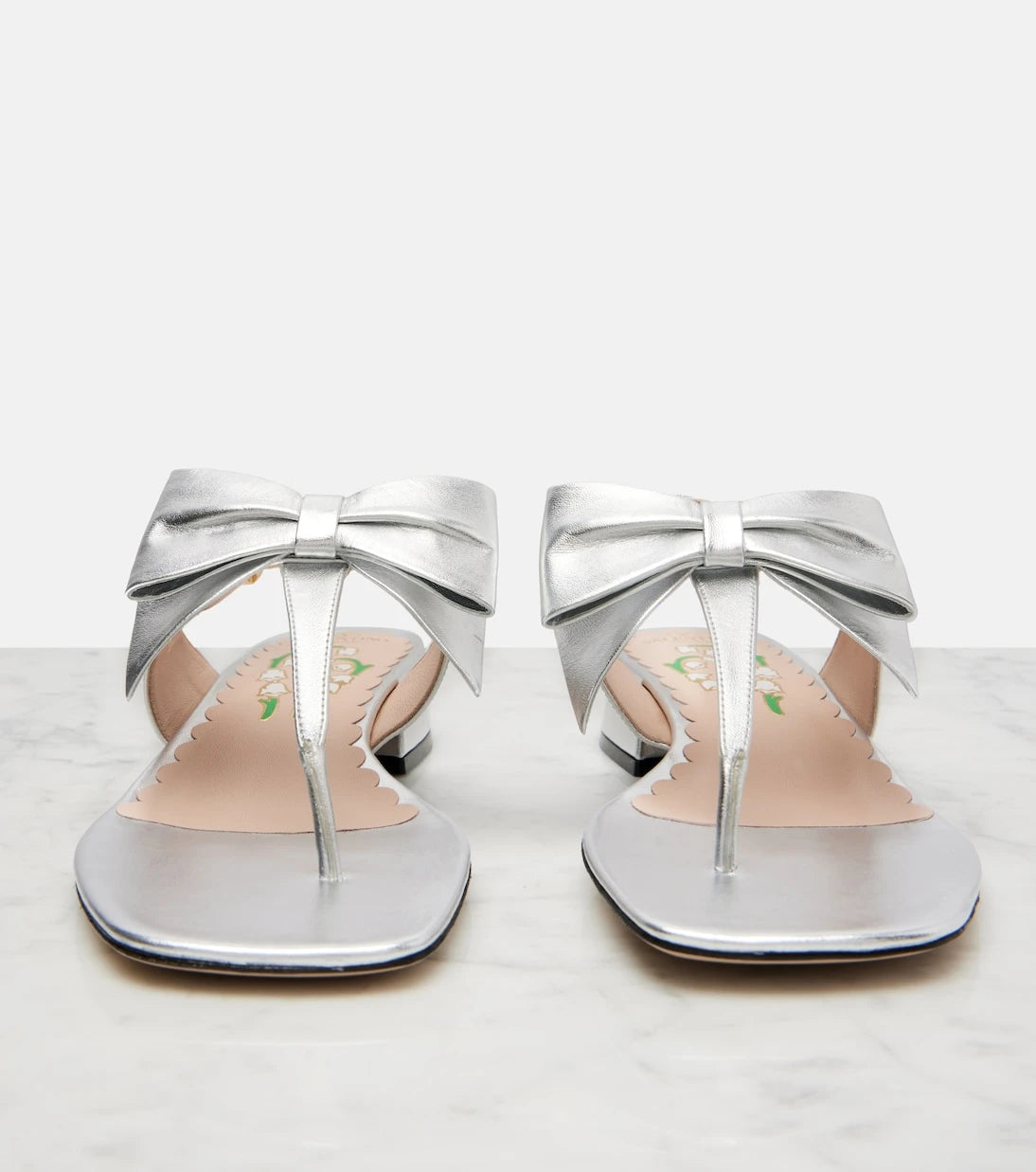 Valentino Garavani - Bowow 25 metallic leather thong sandals