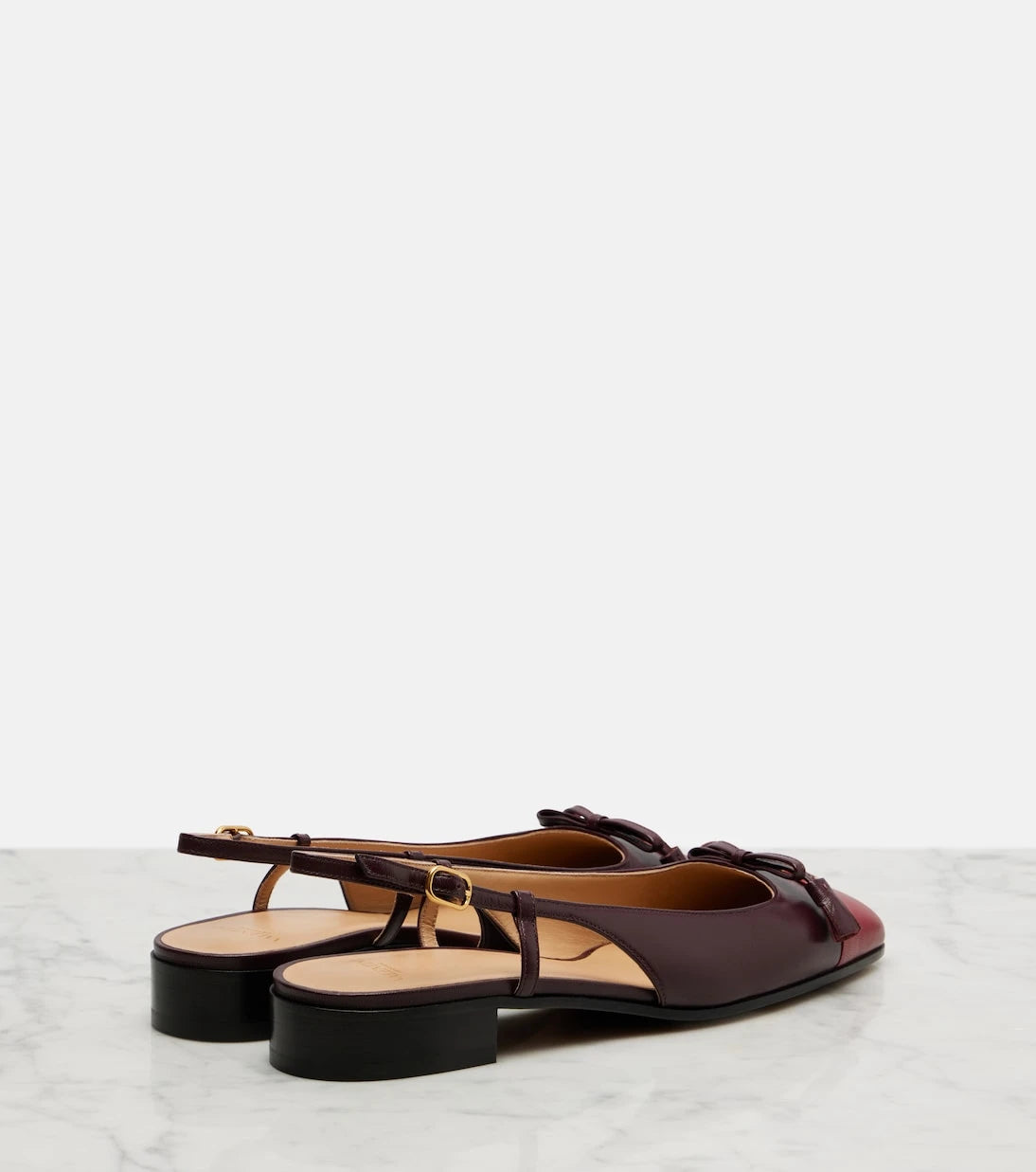 Valentino Garavani - Valet Du Roi leather slingback ballet flats
