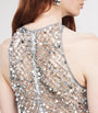 LAPOINTE Silver Sequinned Fishtail Midi Dress