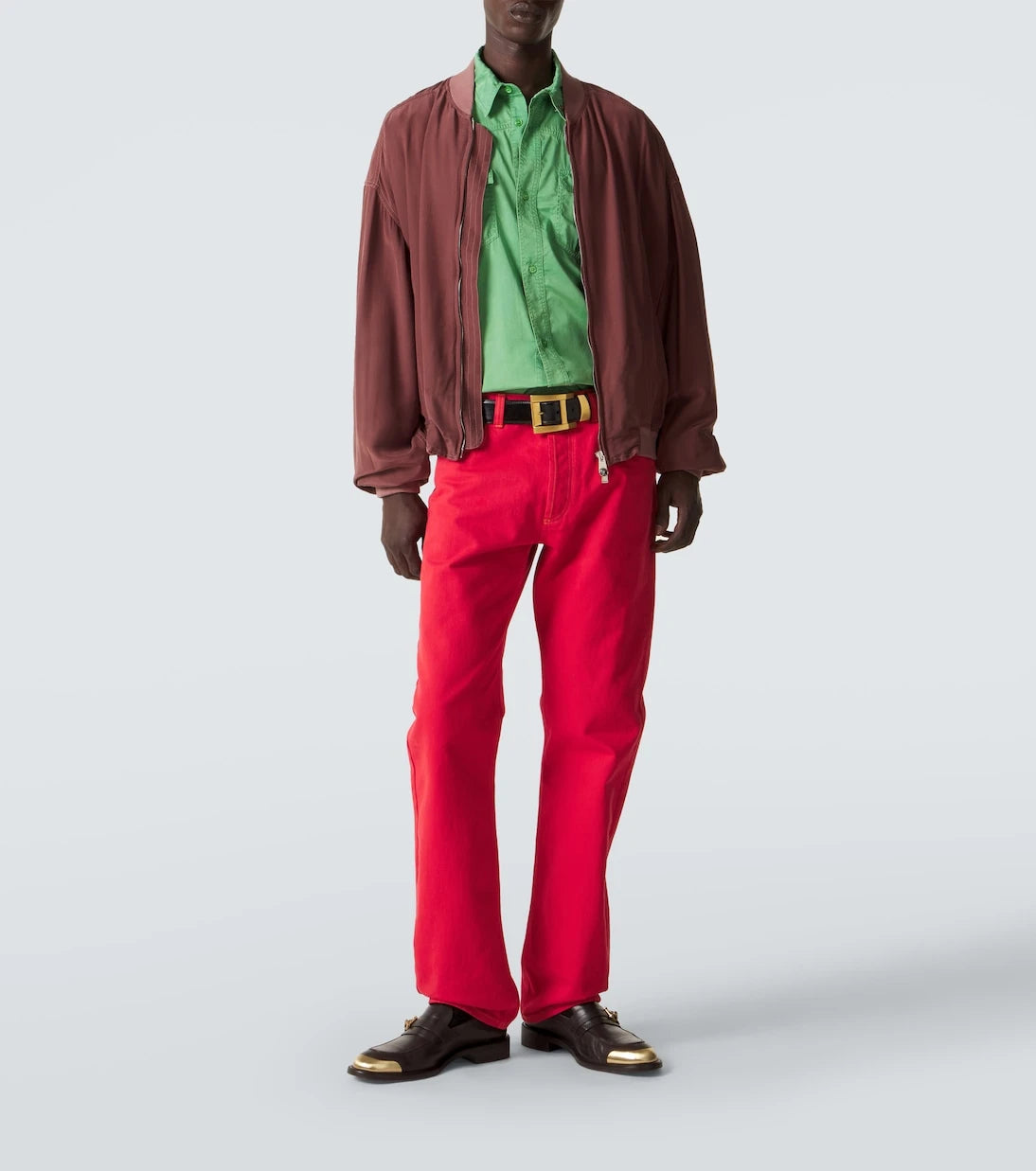 Versace - Oversized silk poplin blouson jacket