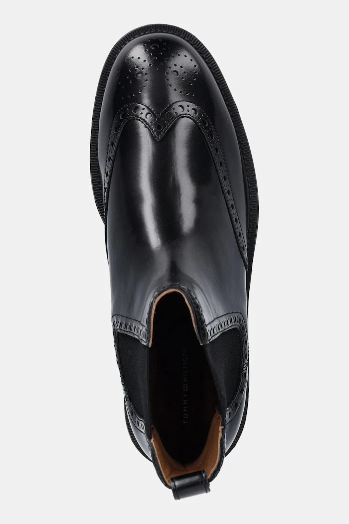Кожени боти челси Tommy Hilfiger HILFIGER VOGUE LTH A BROGUE BOOT