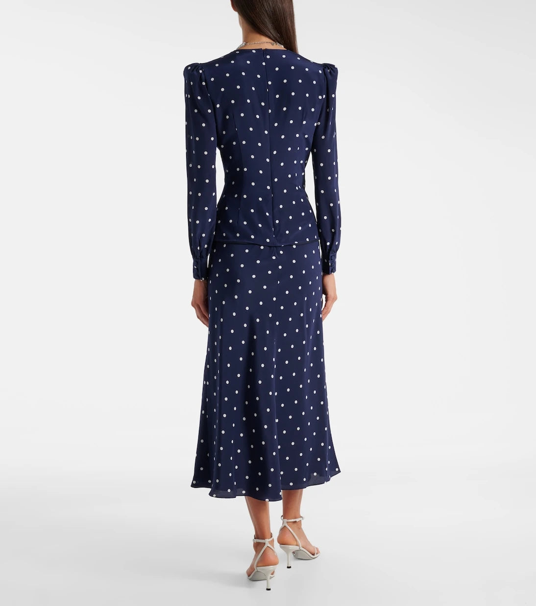 Alessandra Rich - Polka-dot silk midi dress