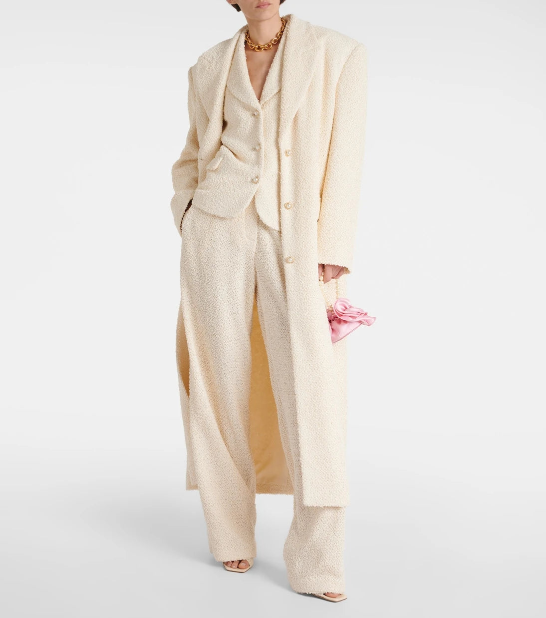 Magda Butrym - High-rise bouclé wide-leg pants