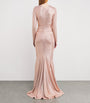 Talbot Runhof Pink Metallic V-Neck Gown
