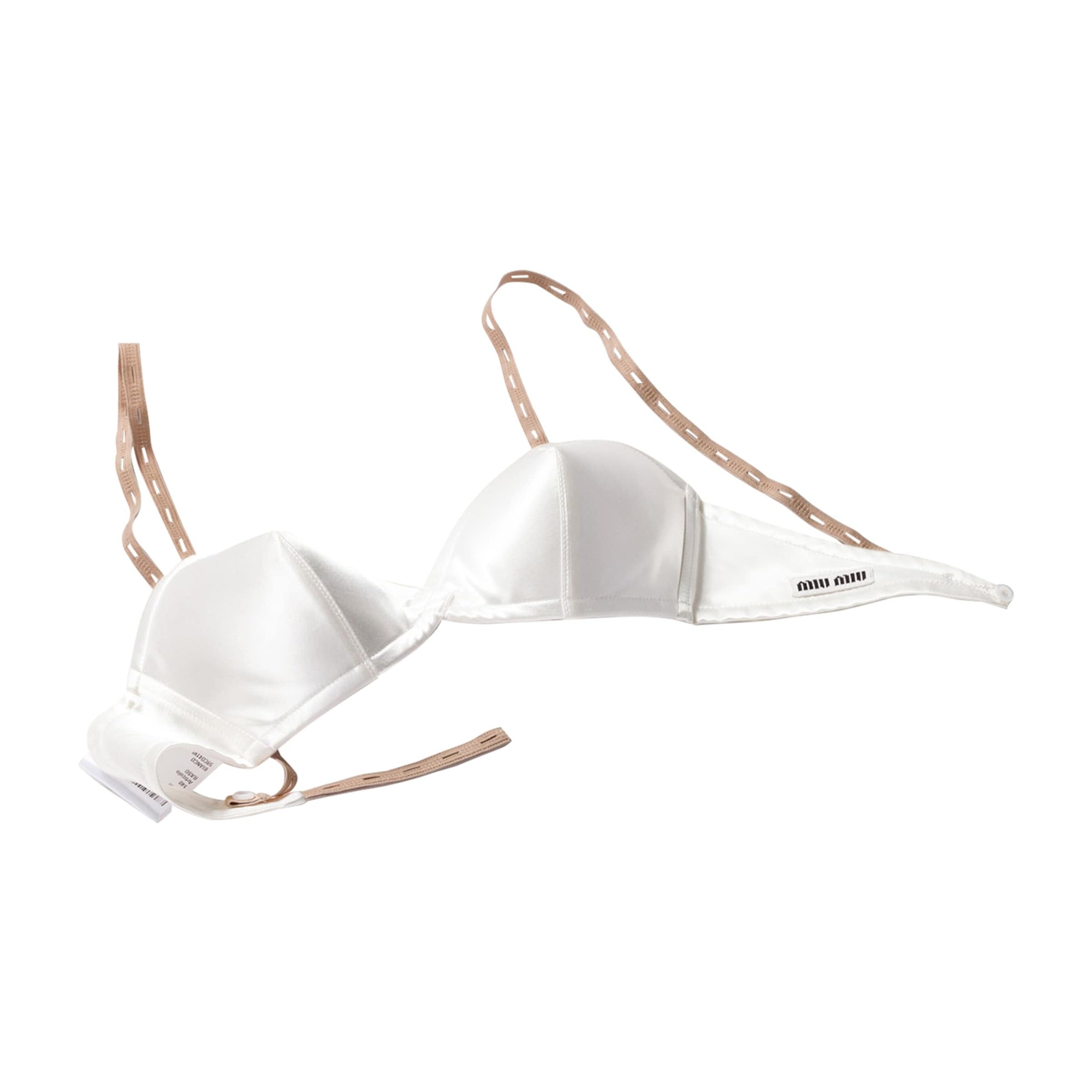 Miu Miu White Satin Bra
