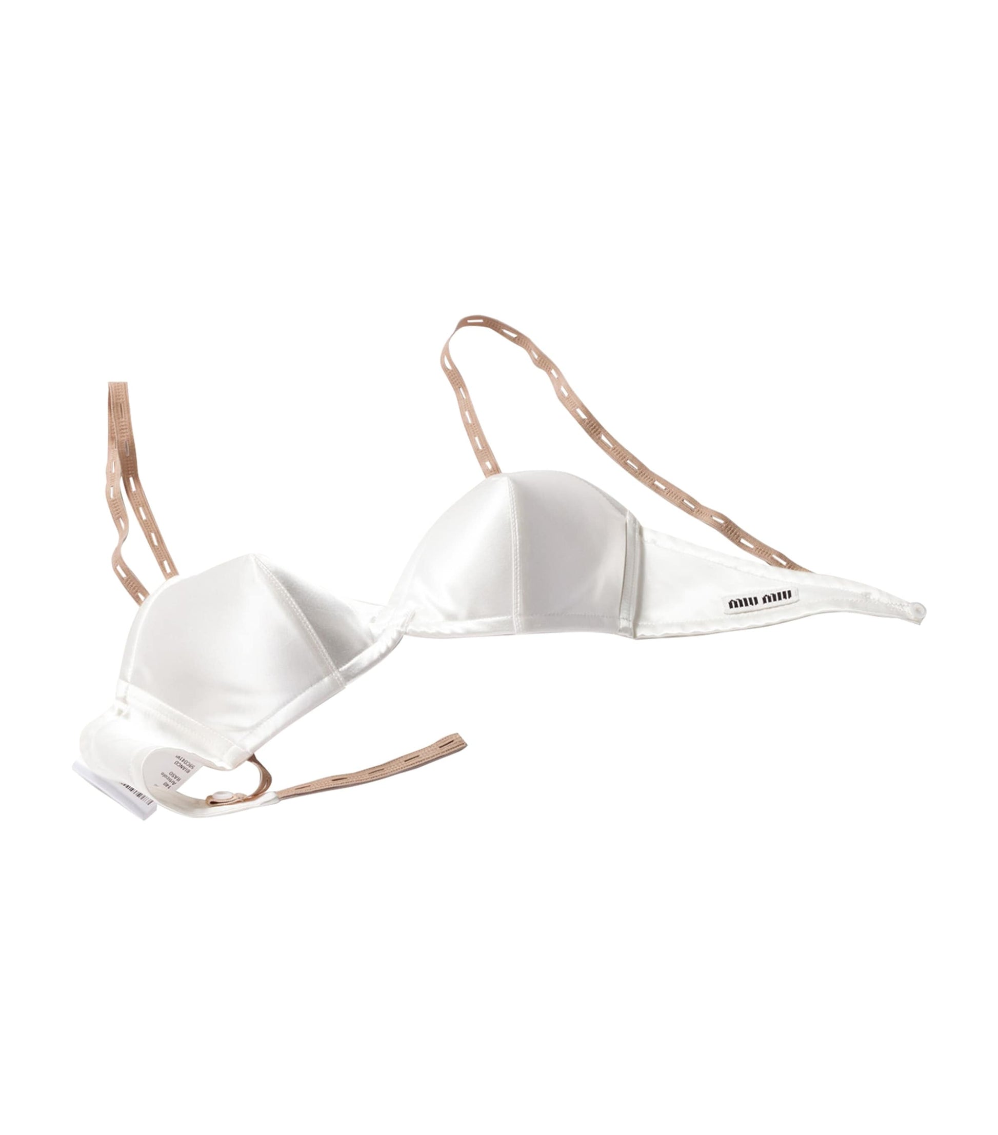 Miu Miu White Satin Bra