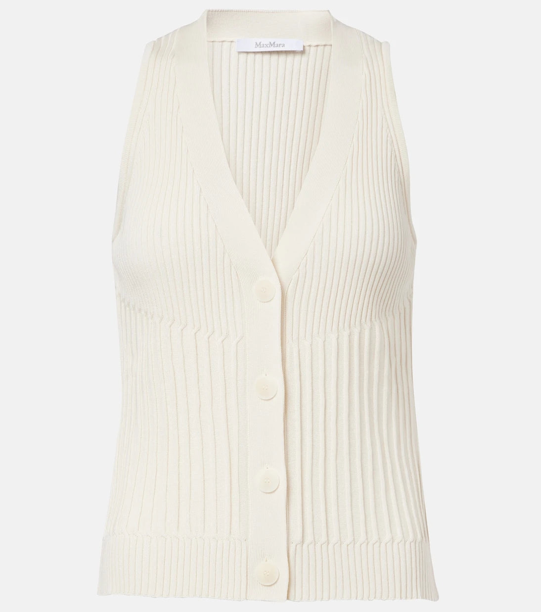 Max Mara - Bimba fitilli örgü pamuk karışımlı yelek