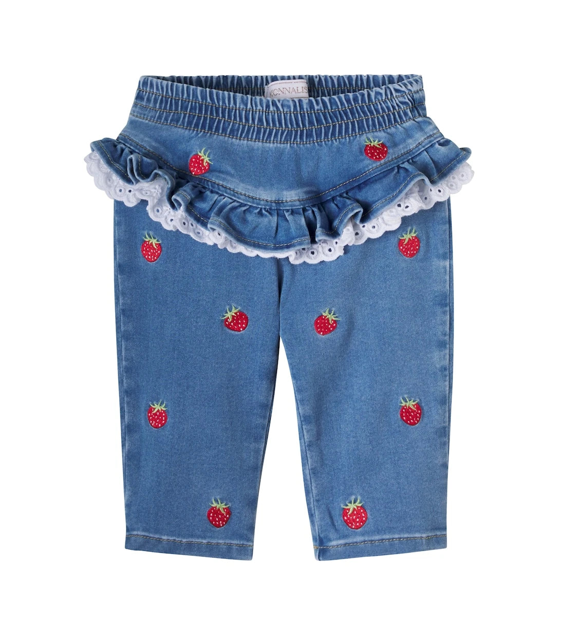 Monnalisa - x Disney® baby embroidered ruffled jeans
