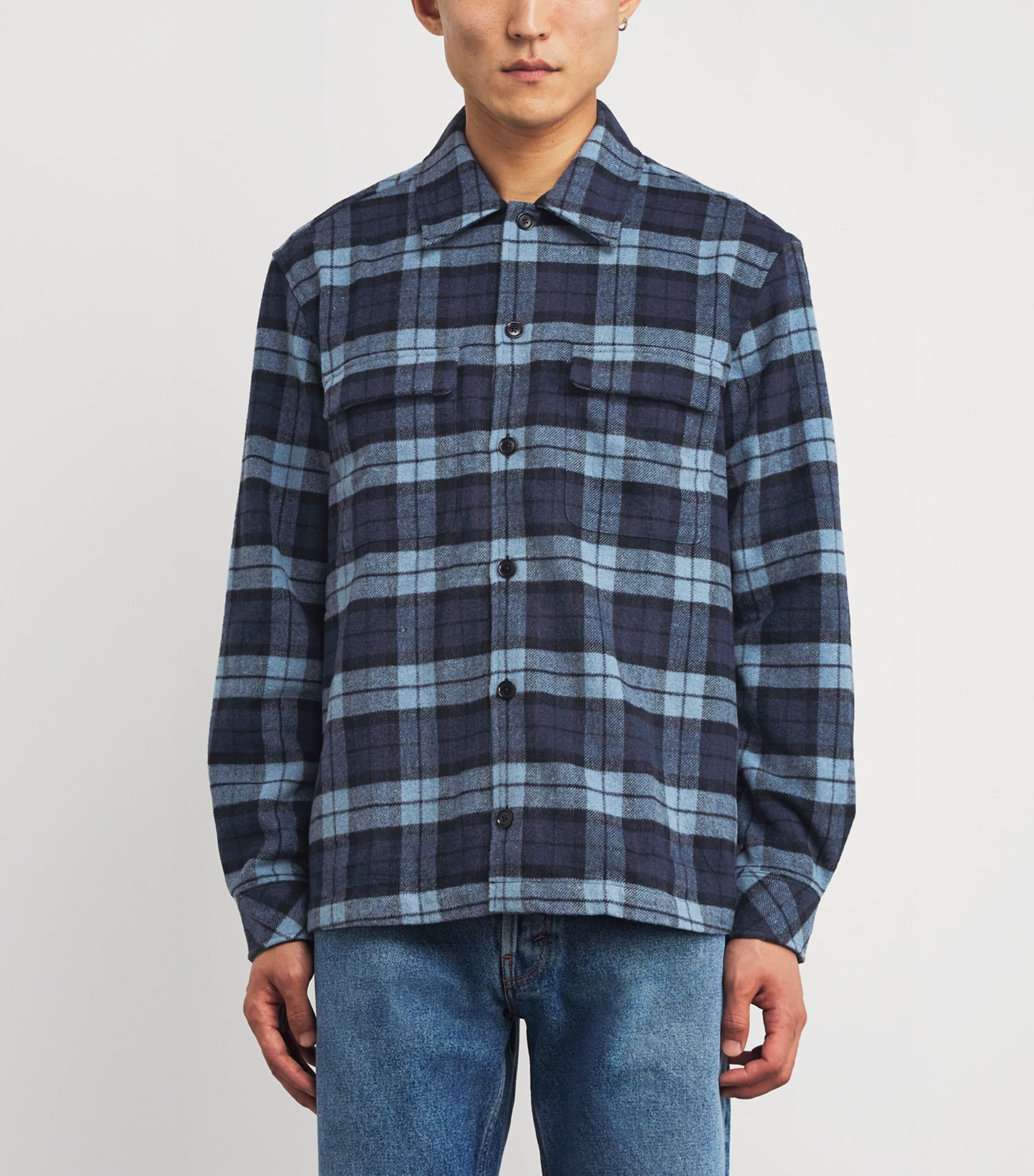 SAMSOE SAMSOE Blue Check Overshirt