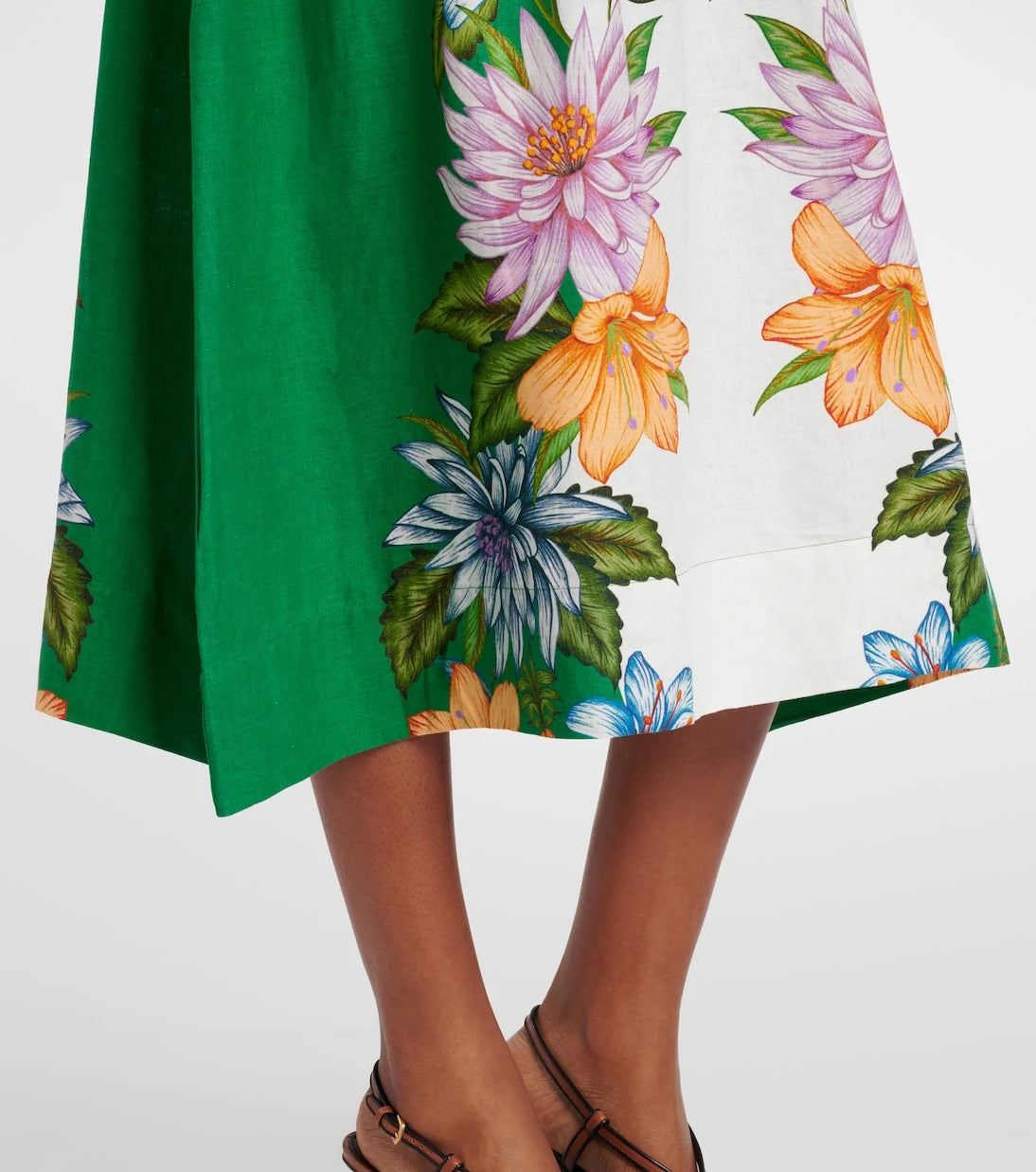 Farm Rio - Sweet Bloom linen-blend midi dress