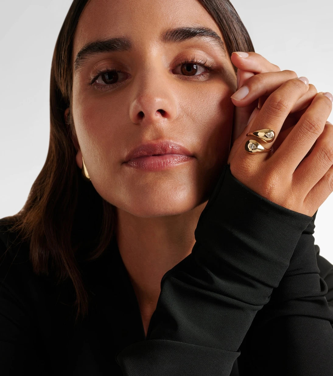 Mateo - Water Droplet 14kt gold ring with diamonds