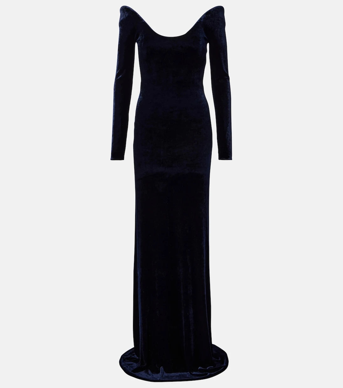 Alaïa - فستان مخملي مكشوف الكتفين
