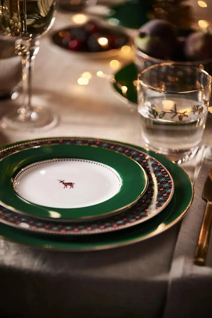 Pip Studio Birds Dark Green 21,5 cm Tatlı Tabakları Seti (6 Parça)