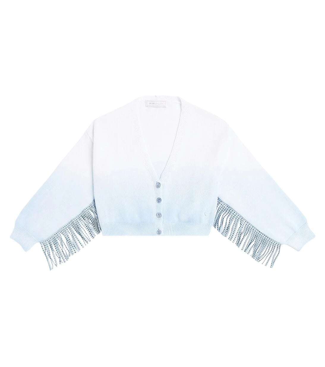 Monnalisa - Fringed ombré cotton cardigan