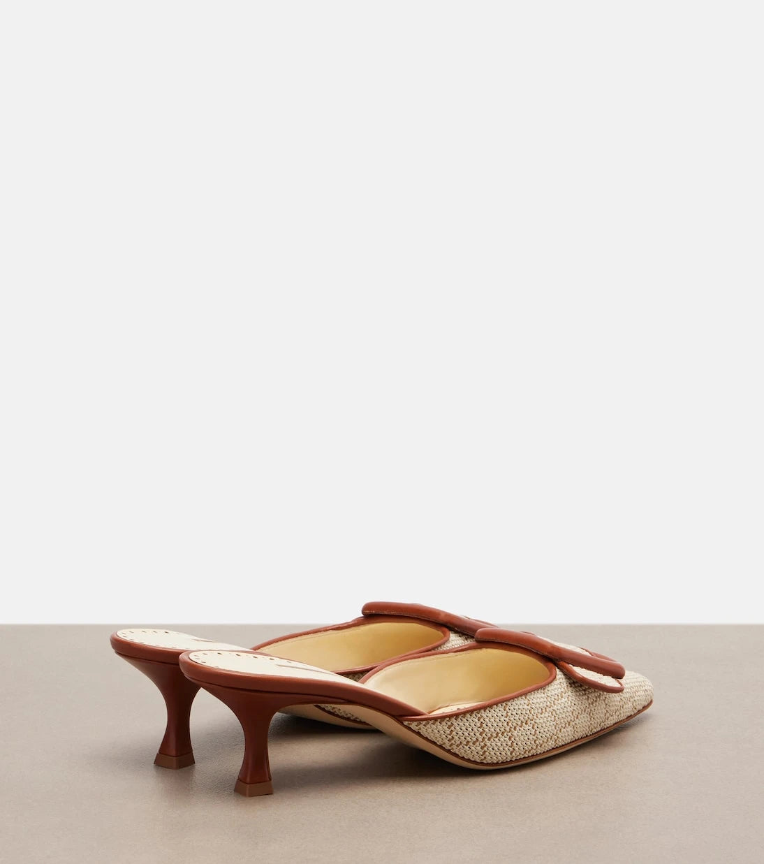 Manolo Blahnik - Maysale leather-trimmed mules