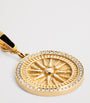 Small Yellow Gold and Diamond Sunburst Coin Charm