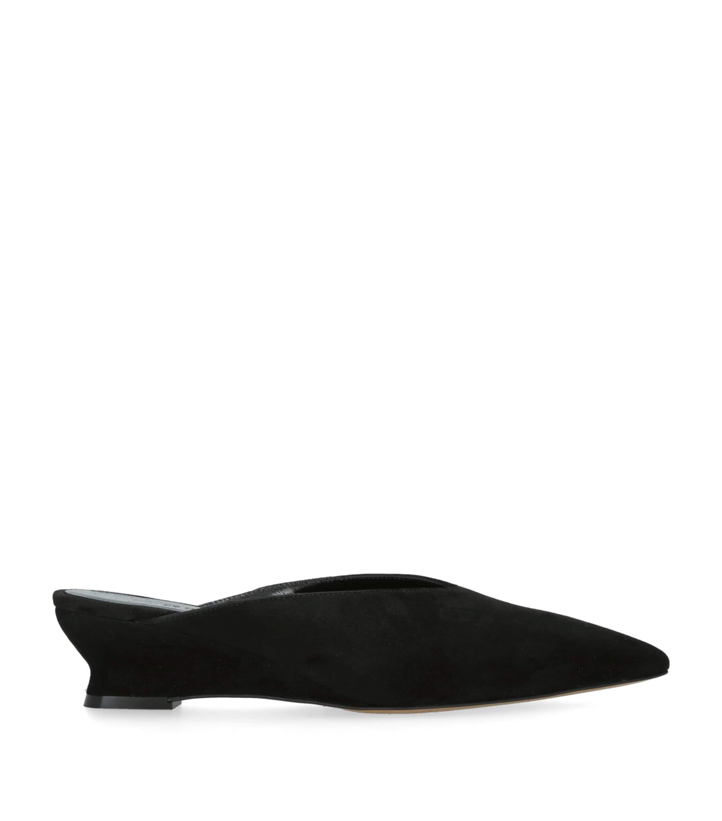 Le Monde Beryl Black Suede Micro Wedge Mules 40