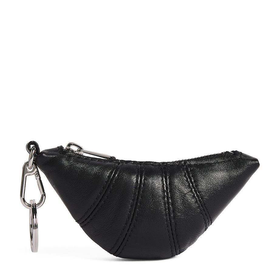 Black Nappa Leather Croissant Keyring