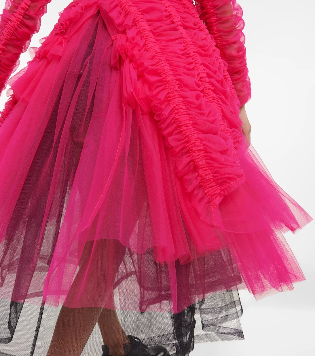 Noir Kei Ninomiya - Ruched tulle blazer dress