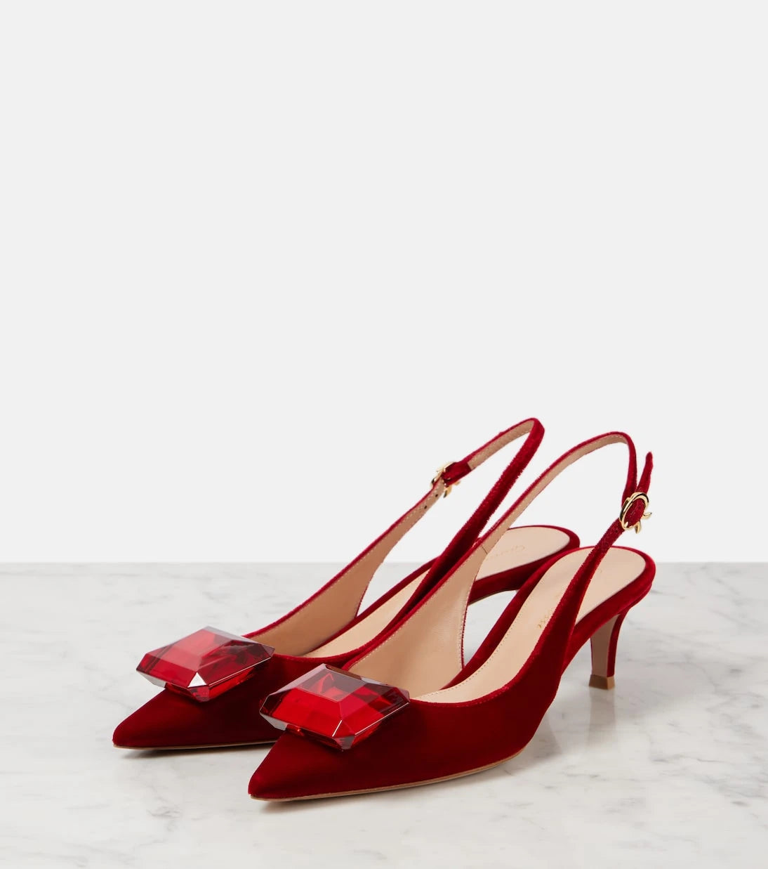 Gianvito Rossi - Jaipur 55 velvet slingback pumps