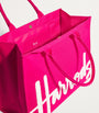 Harrods Pink Large Cotton Logo Tote Bag