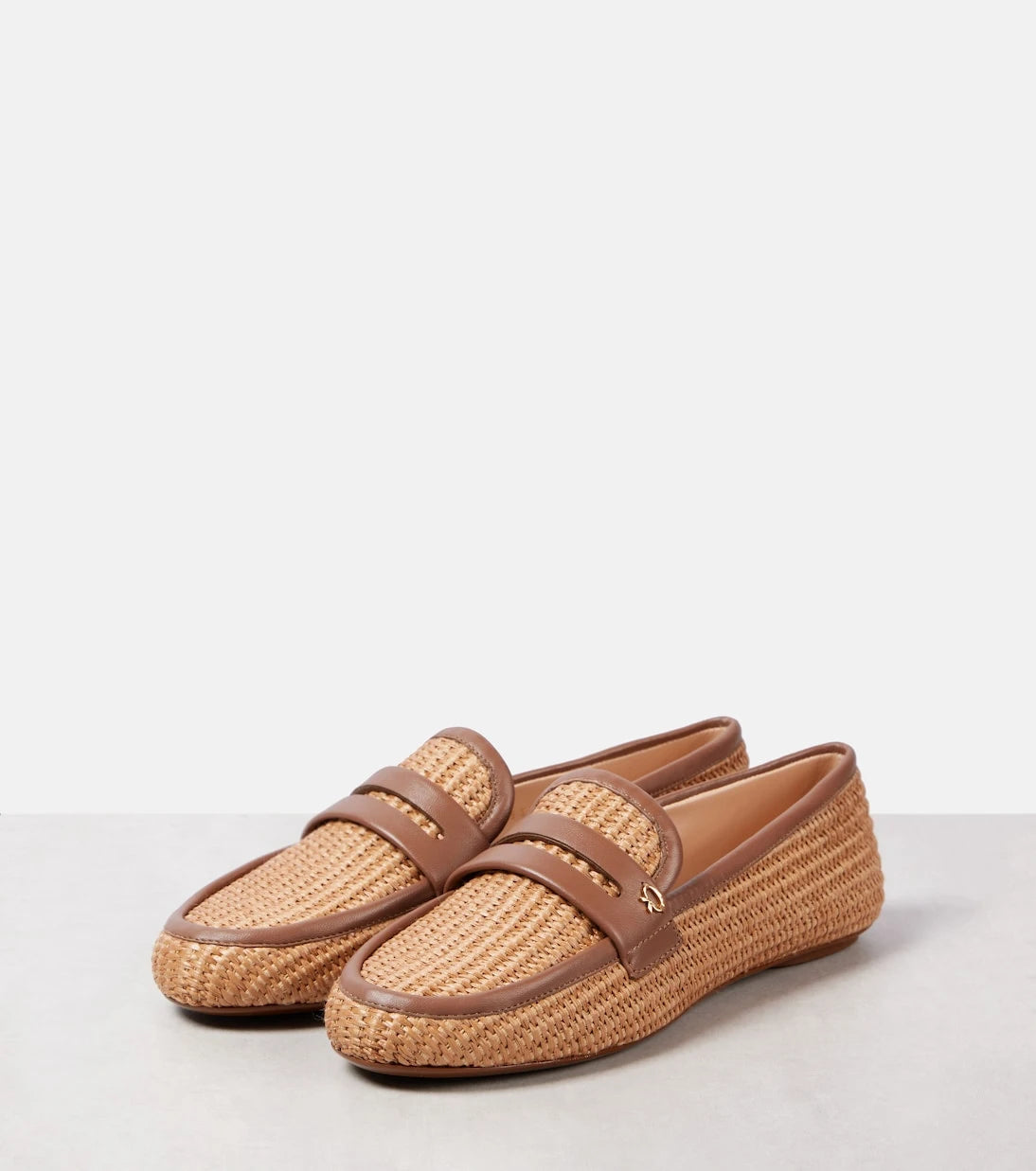 Gianvito Rossi - Deri şeritli rafya makosenler