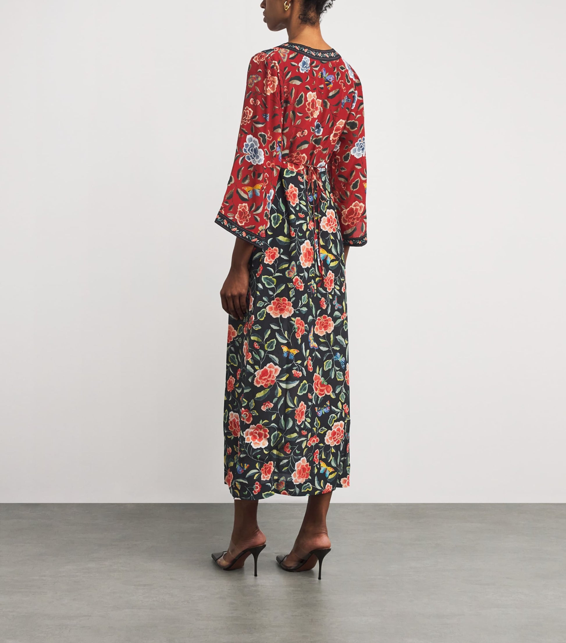 Rixo Black Silk Dahlia Maxi Dress