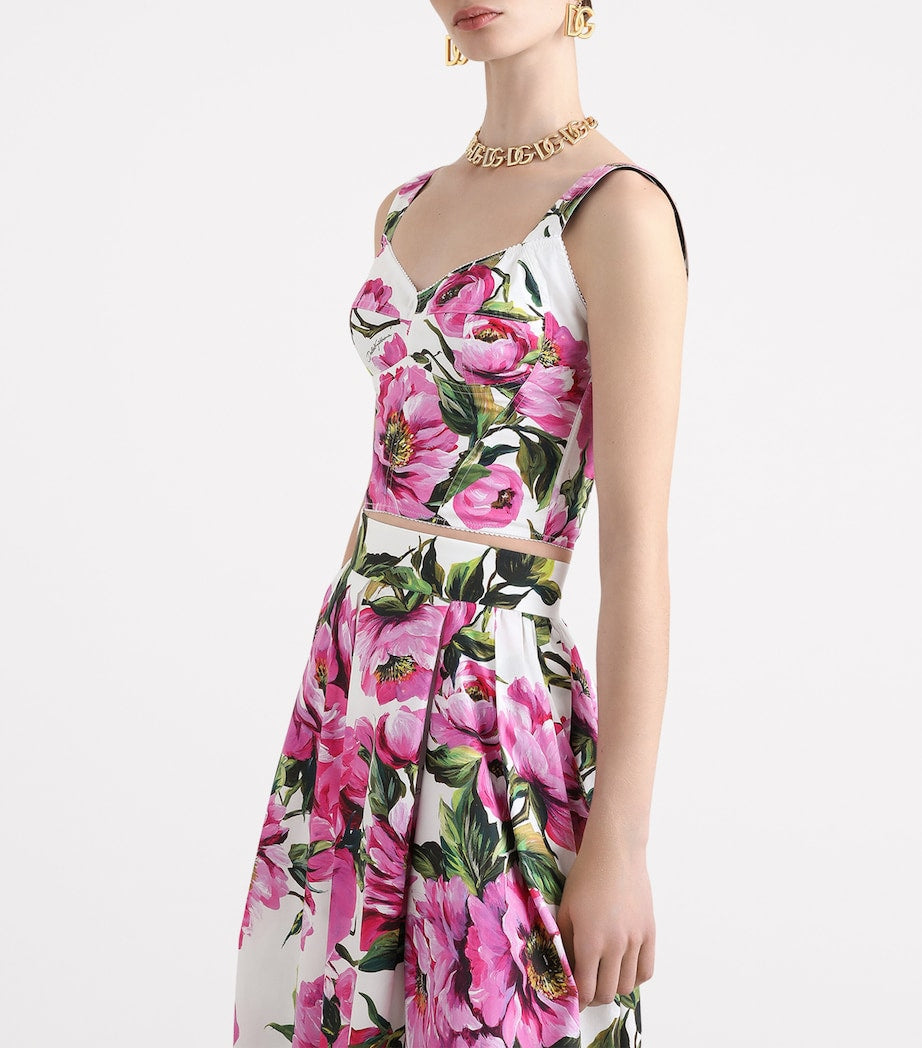 Dolce & Gabbana Multi Roses Bustier Top