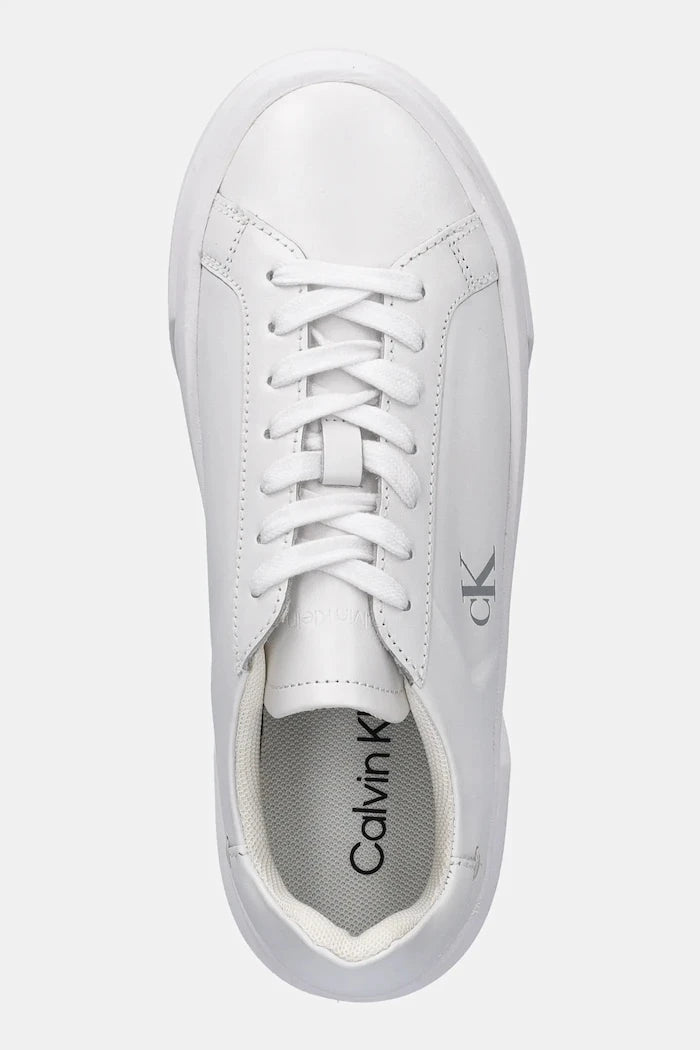 Кожени маратонки Calvin Klein FLATFORM LACE UP LTH MG