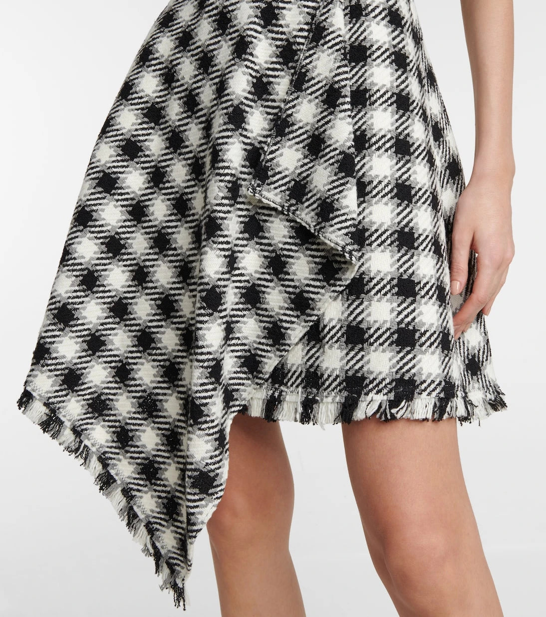 Oscar de la Renta - فستان قصير كاروهات غير متماثل