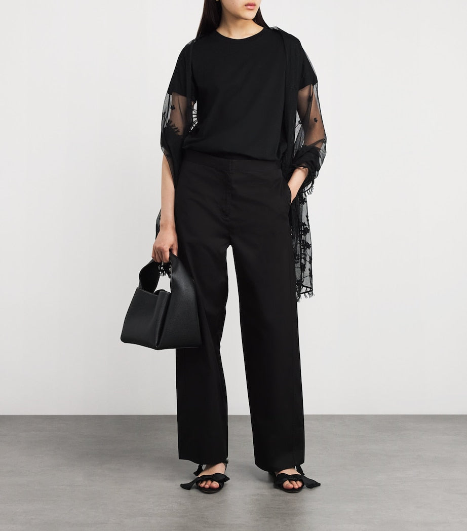 Toteme Black Organic Cotton Twisted Seam Trousers