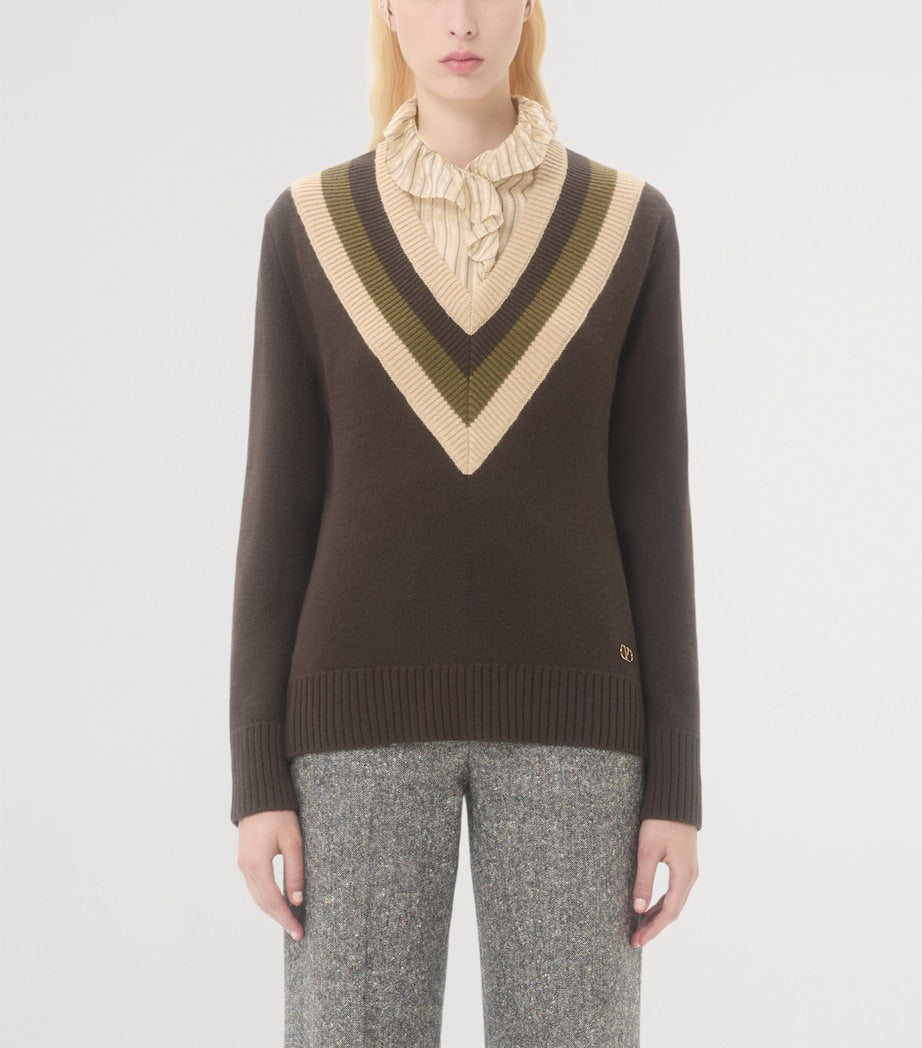 Valentino Brown Virgin Wool Sweater