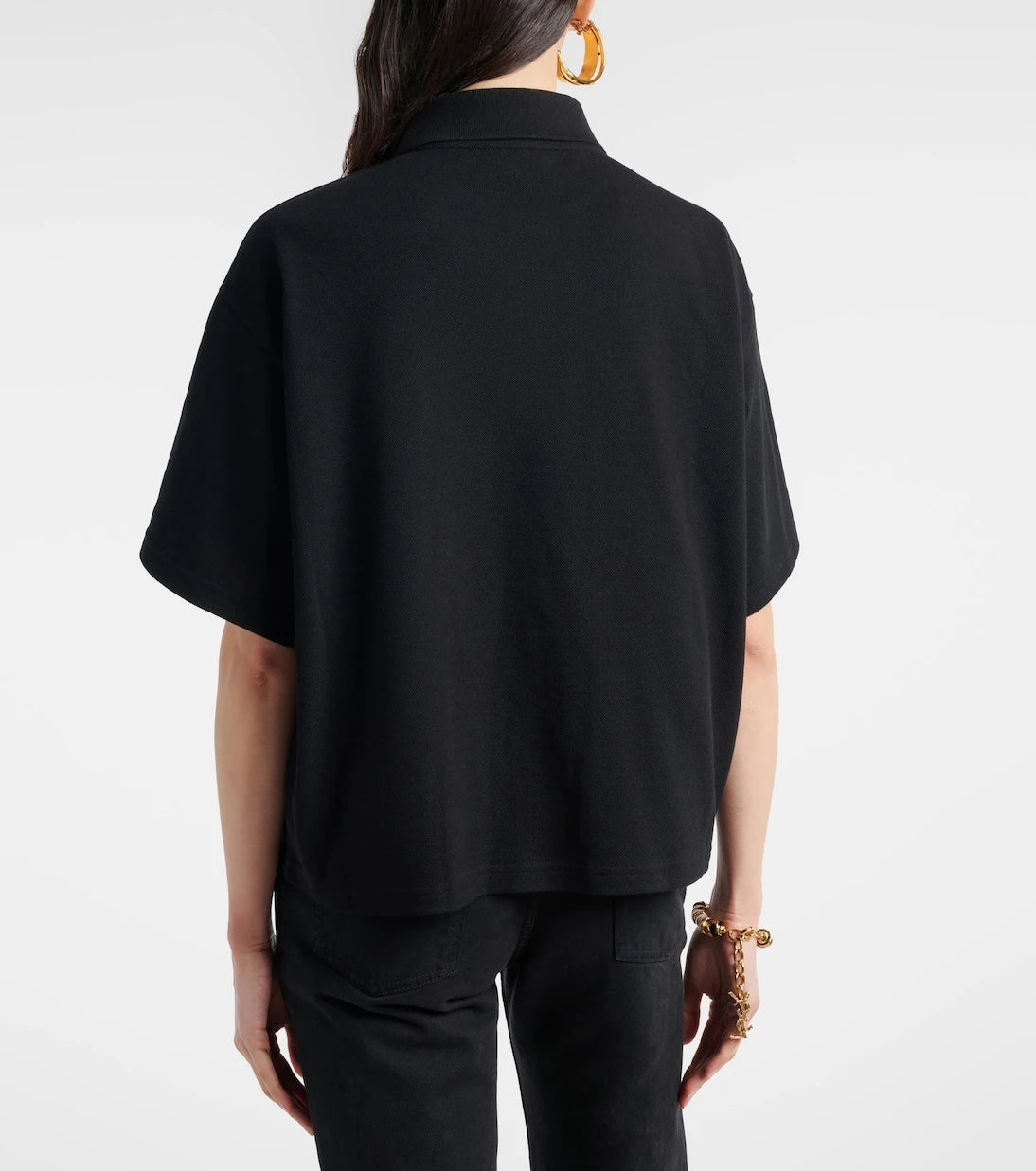 Saint Laurent - Cassandre cotton-blend piqué polo shirt