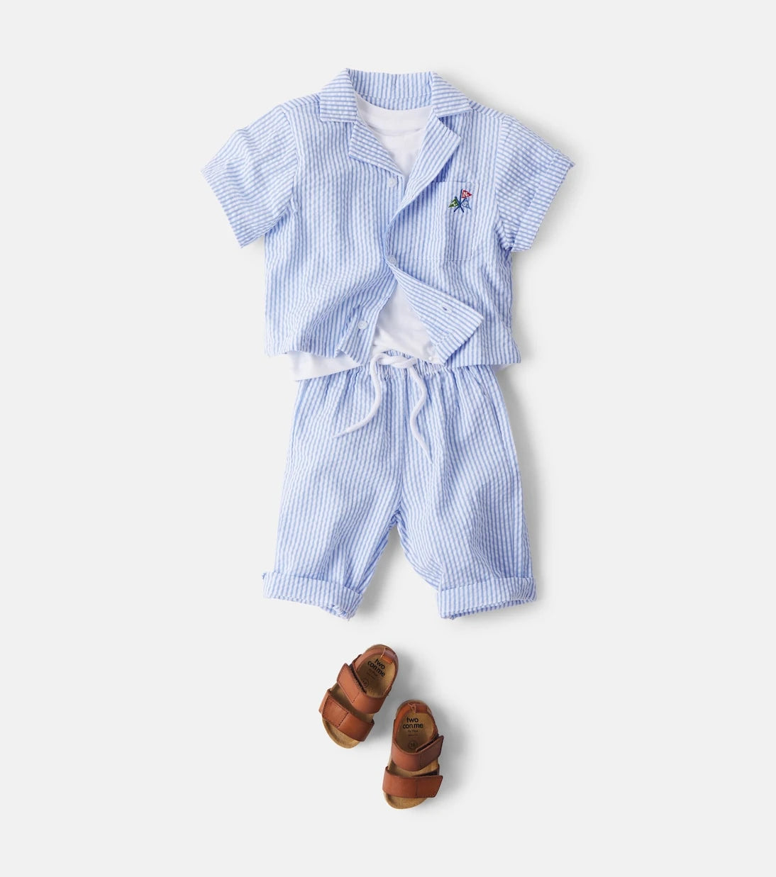 The New Society - طقم قميص وسروال من القطن بتصميم Baby Almond