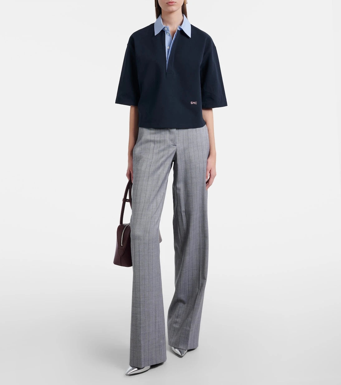 Stella McCartney - Cropped cotton piqué polo shirt