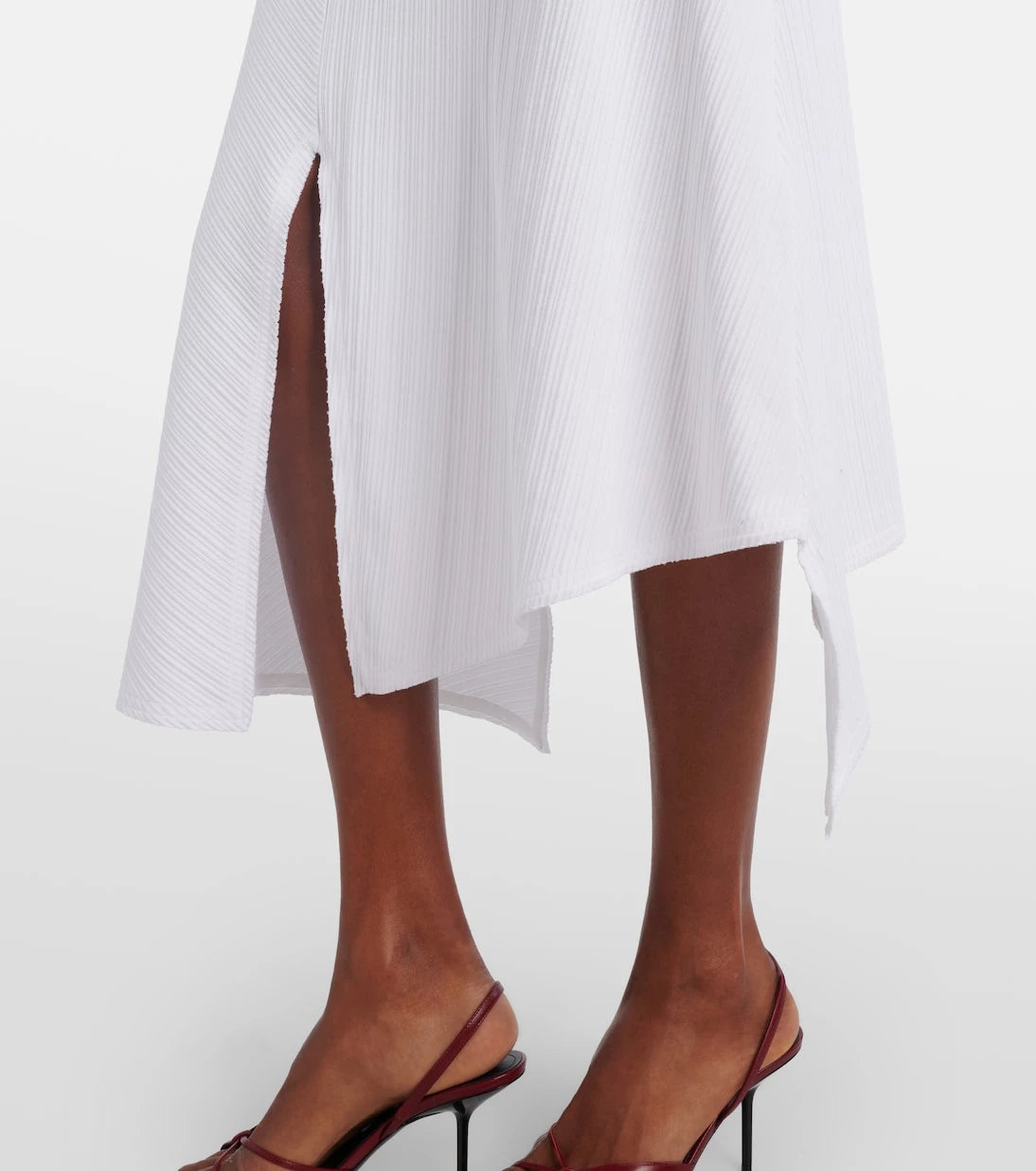 Victoria Beckham - Gathered cotton-blend midi skirt
