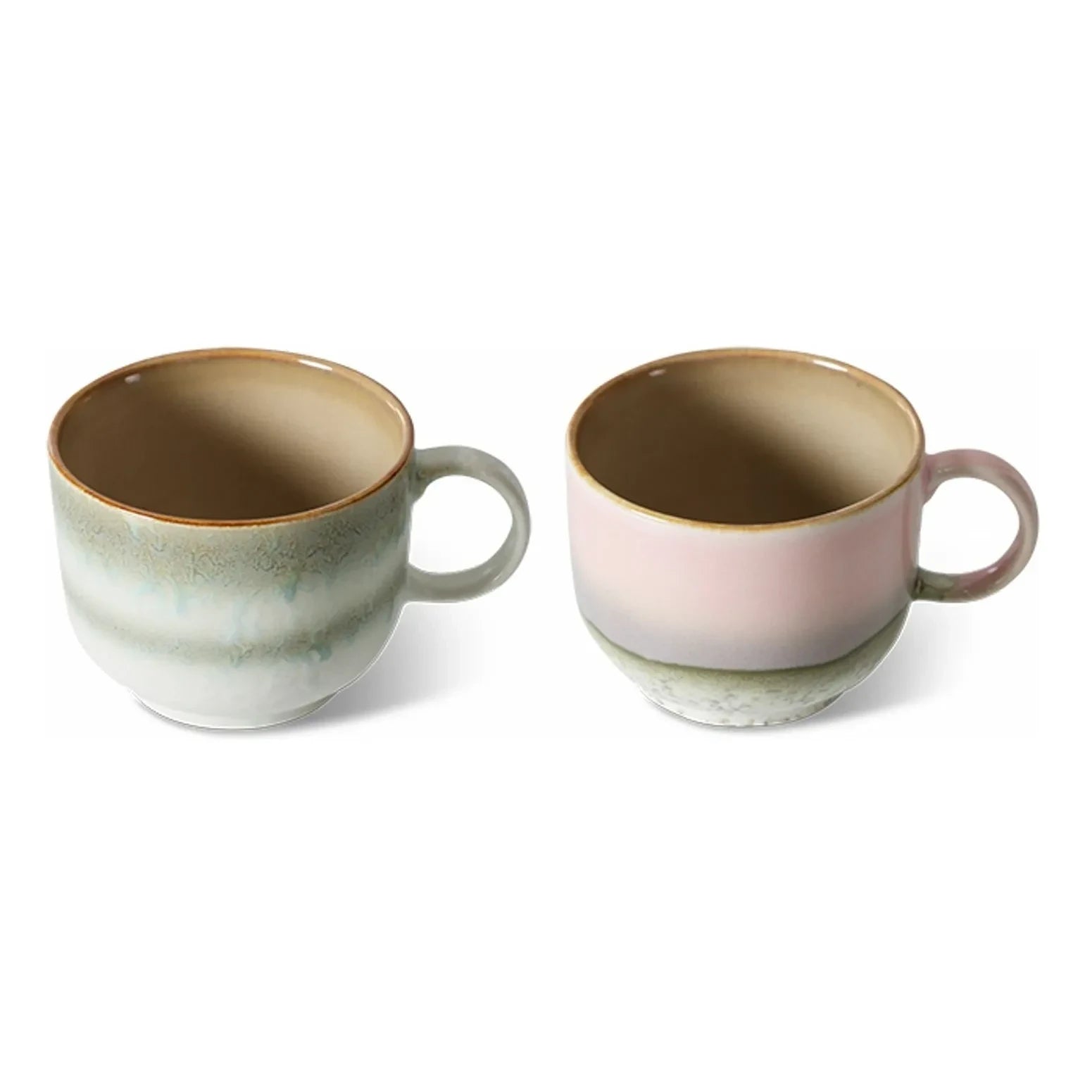 HKliving - Stoneware cups - Set of 2 | Pink