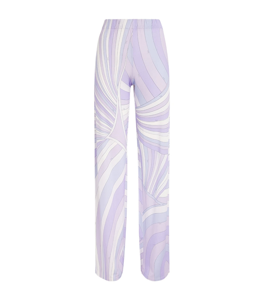 Purple Satin Straight Trousers