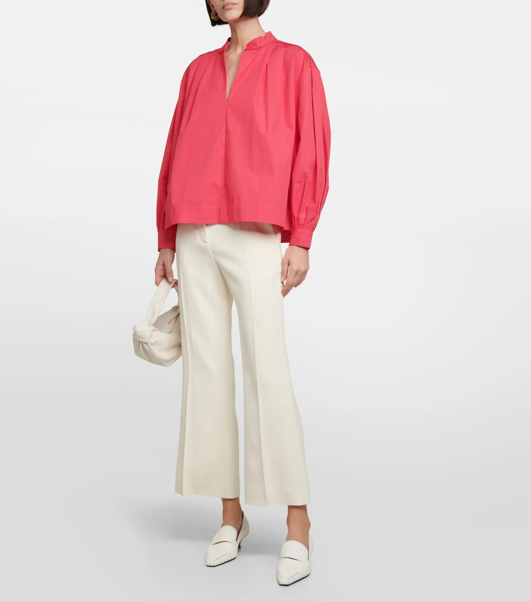 CO - V-neck cotton blouse