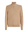 Polo Ralph Lauren Beige Cotton Quarter-Zip Sweater