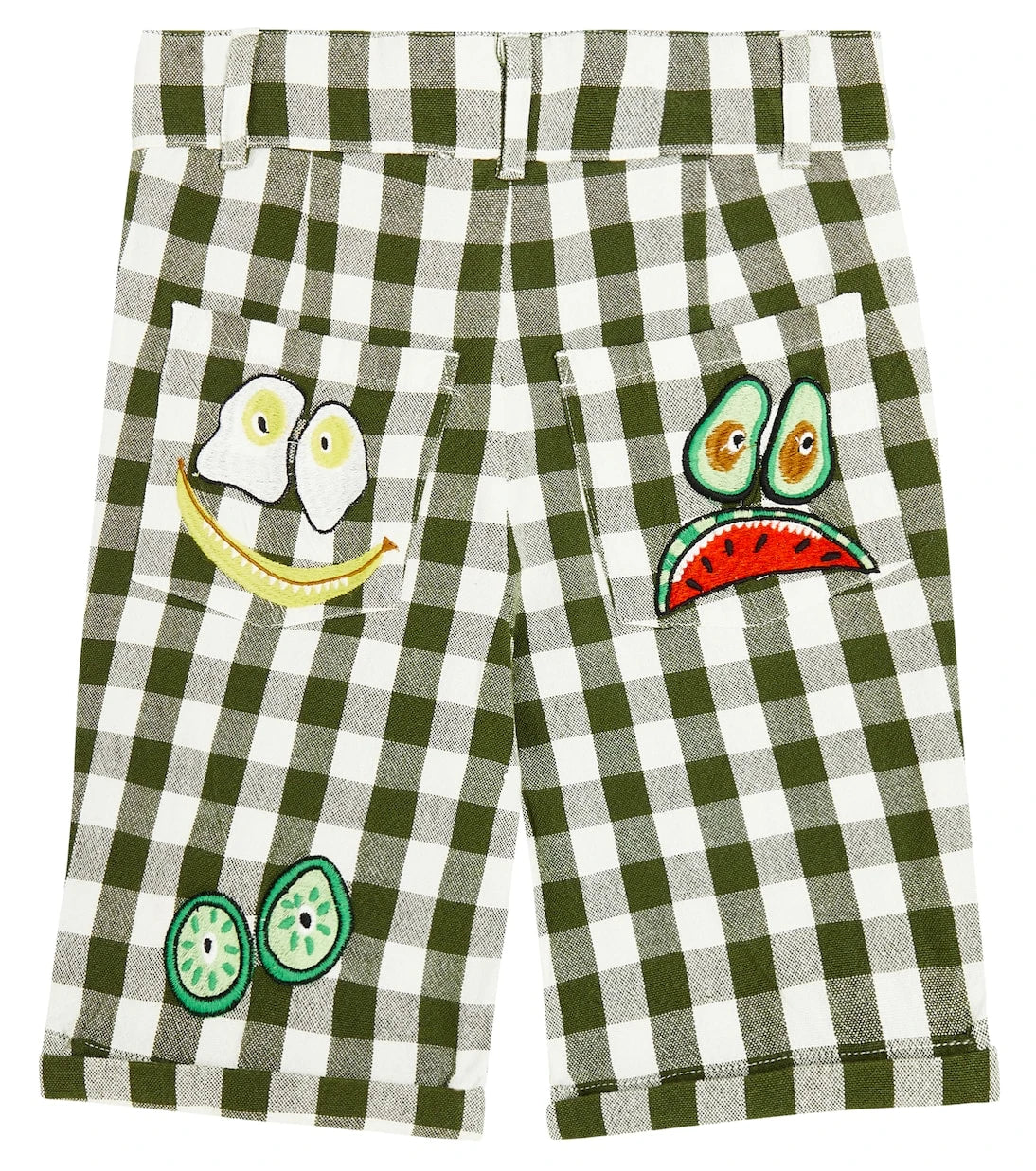 Stella McCartney Kids - Appliqué checked cotton shorts