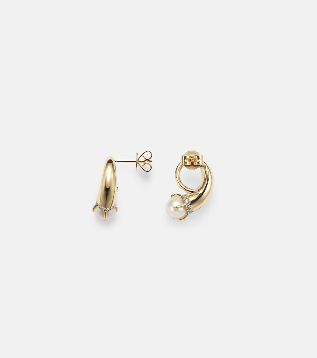 Mateo - 14kt gold earrings with diamonds and pearls