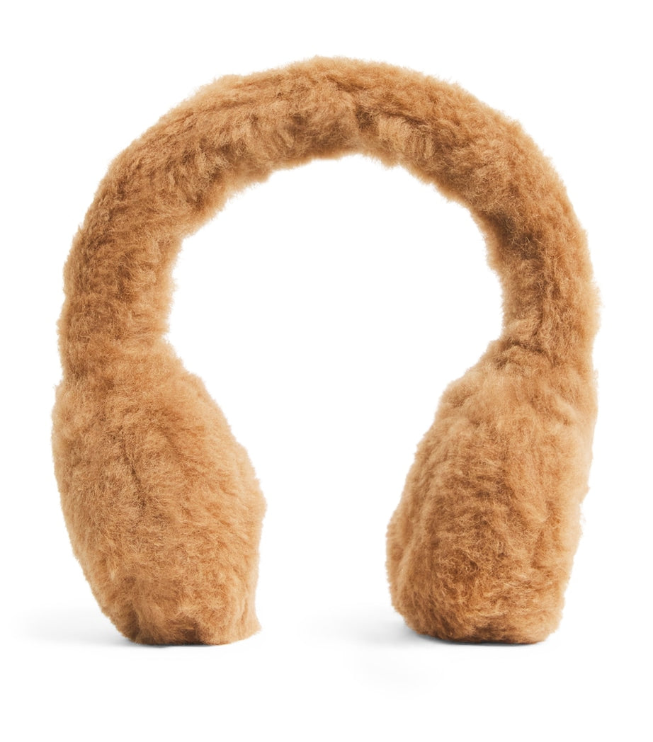 Beige Wool-Silk Earmuffs