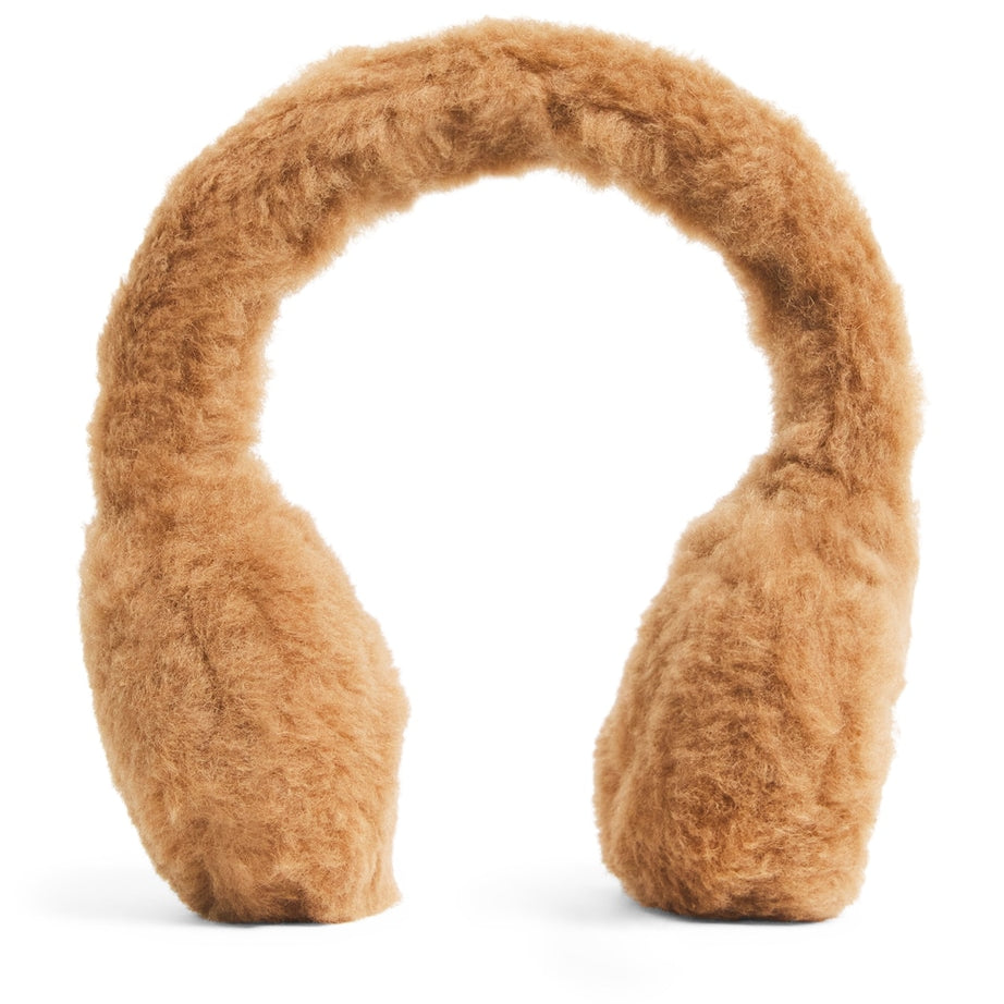 Beige Wool-Silk Earmuffs